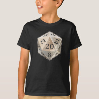T-shirt O marfim do D&D d20 e o OSSO preto morrem