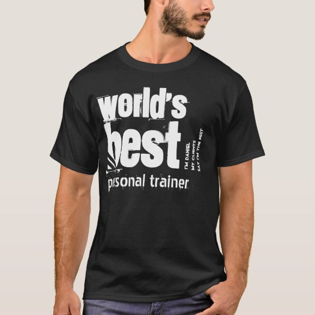 T-shirt O melhor nome personalizado do mundo para treinado (Frente)