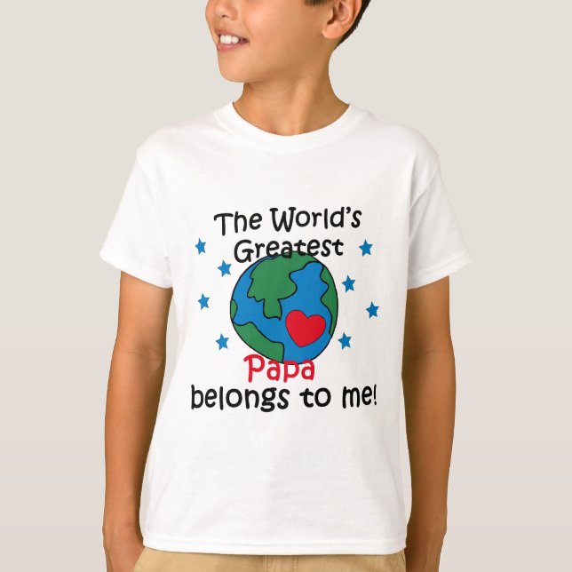 T-shirt O Melhor Papa Pertence a mim (Frente)