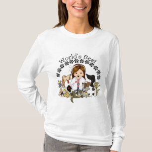 T-shirt O melhor veterinário do mundo - cabelo fêmea de