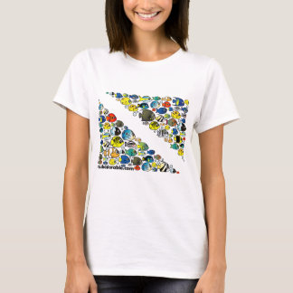 T-shirt O mergulhador de Scubadorable embandeira para