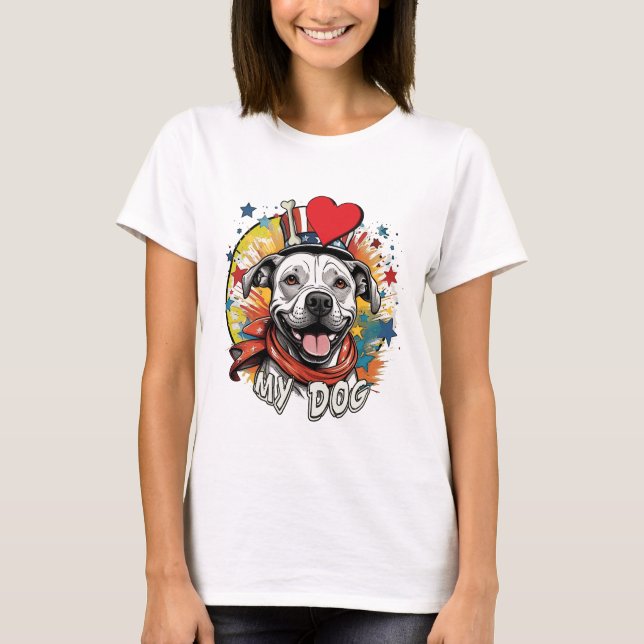 t-shirt O meu melhor amigo pitbull (Frente)