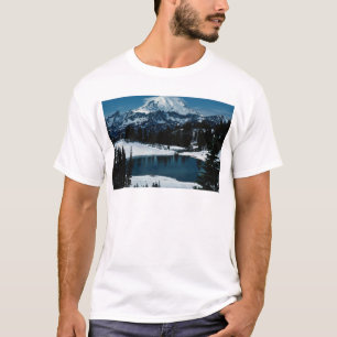 T-shirt O Monte Rainier, estado de Washington, inverno dos