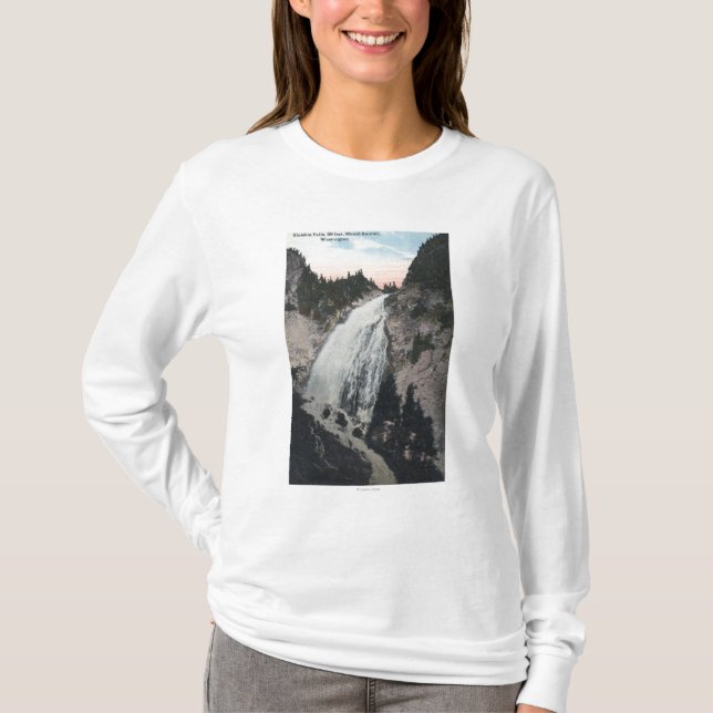 T-shirt O Monte Rainier, Washington - ideia de quedas de (Frente)