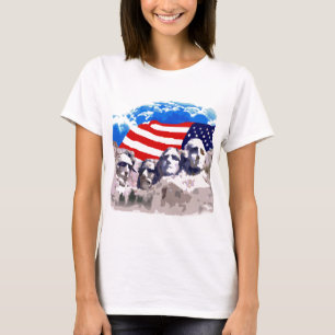 T-shirt O Monte Rushmore com bandeira americana