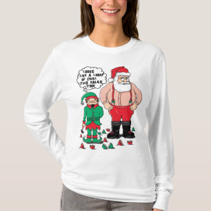 T-shirt O Natal Sleeved longo das mulheres