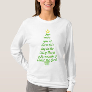T-shirt O Natal Sleeved longo das mulheres