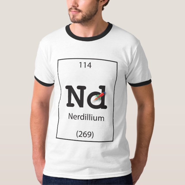 T-shirt O nerdillium do elemento humano (Nd) (Frente)
