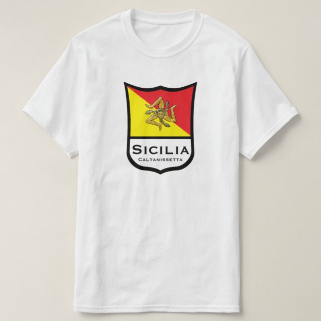 T-shirt O ouro siciliano de Trinacria da bandeira (Frente do Design)