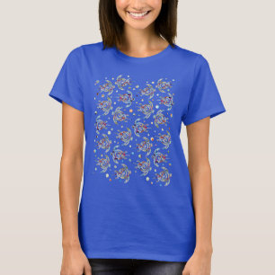 T-shirt O padrão das tartarugas do mar Shamanic + sua cor 