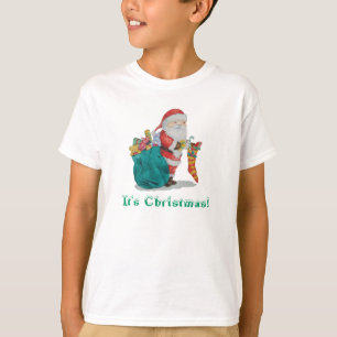 T-shirt o papai noel bonito com Natal dos brinquedos caço
