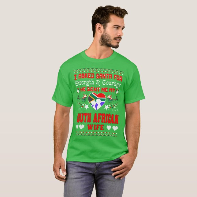 T-shirt O papai noel enviou o sul - Natal africano da (Frente Completa)