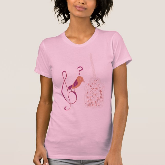 T-shirt O Pássaro, a gaiola e a Música (Frente)