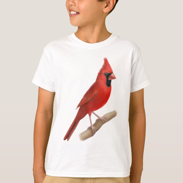 T-shirt O pássaro vermelho cardinal do norte caçoa o (Frente)