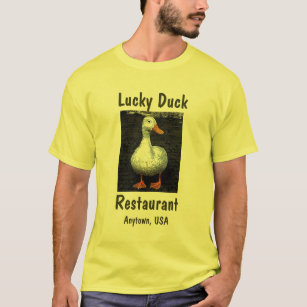 T-shirt O pato afortunado, restaurante, adiciona sua