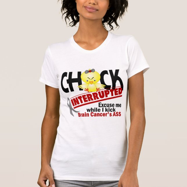 T-shirt O pintinho interrompeu o cancro cerebral 2 (Frente)