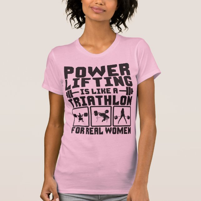 T-shirt O Poder É Como Um Triatlo Para Mulheres Verdadeira (Frente)