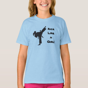 T-shirt O pontapé como artes marciais Tae Kwon de uma