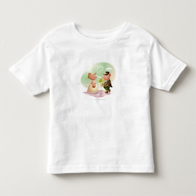 T-shirt O porco masculino dá um bouqet das flores a um (Frente)