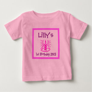 T-shirt o primeiro aniversário do bebê, bebê ø