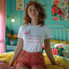T-shirt O Que Parece Incrível Flamingo
