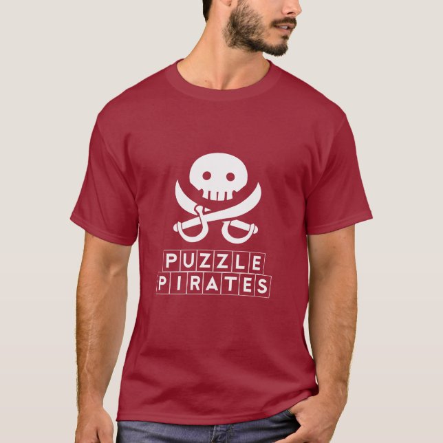 T-shirt O quebra-cabeça pirateia a cor escura (Frente)