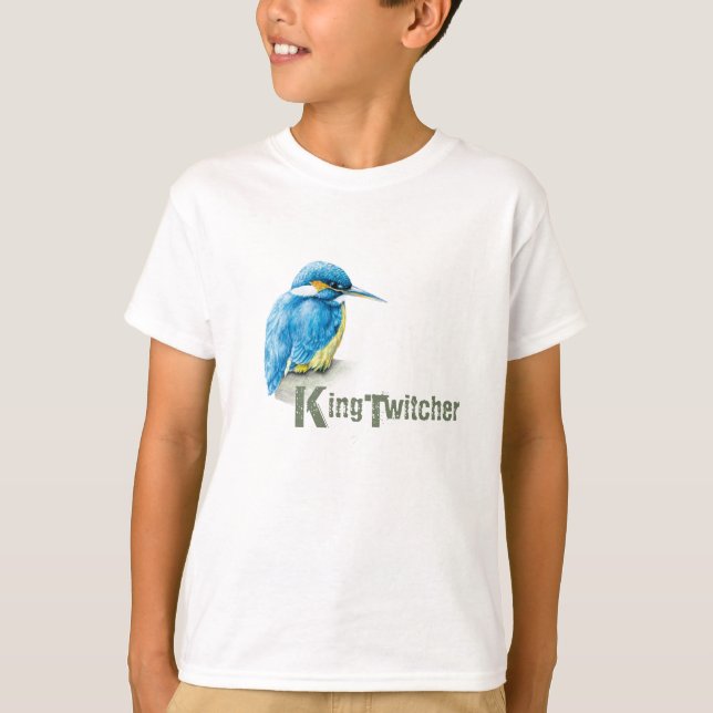 T-shirt O rei Twitcher Birdwatcher do martinho pescatore (Frente)