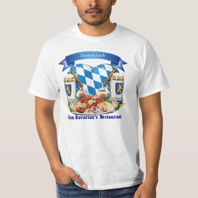 T-shirt O restaurante do Bavarian do zum de Stummtisch (Frente)