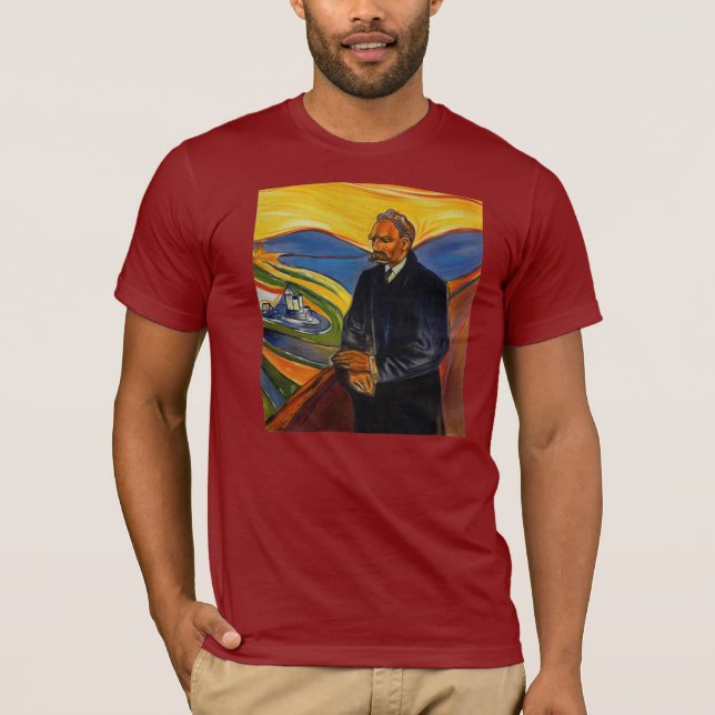 T-shirt O retrato de Friedrich Nietzsche por Edvar Munch o (Frente)