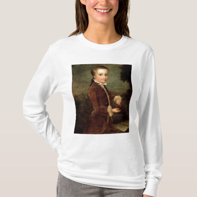 T-shirt O retrato de Wolfgang Amadeus Mozart envelheceu (Frente)