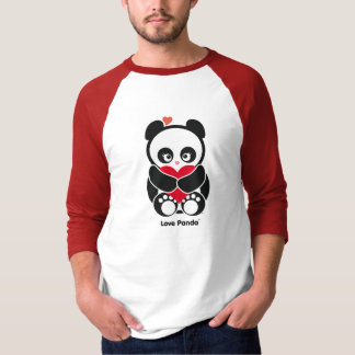 T-shirt O roupa dos homens do Raglan de Panda® do amor
