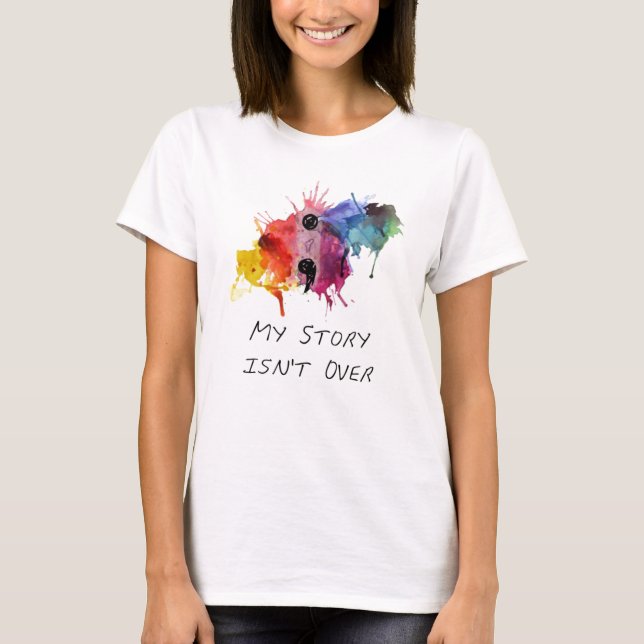 T-shirt O semicolon minha história não se acaba (Frente)