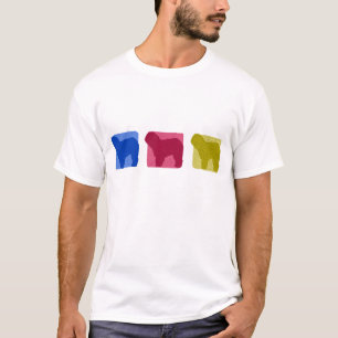 T-shirt O Sheepdog inglês velho colorido mostra em