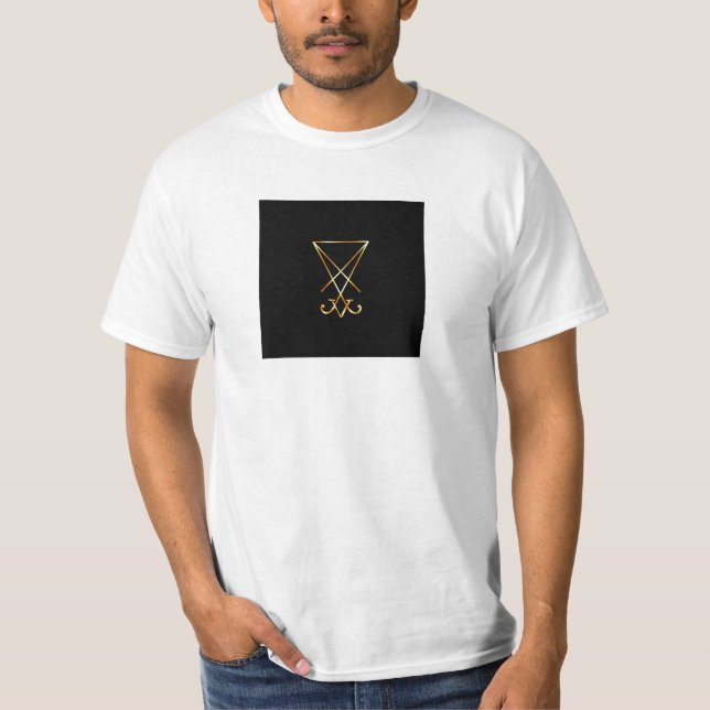 T-shirt O sigil dourado de Lucifer (Frente)