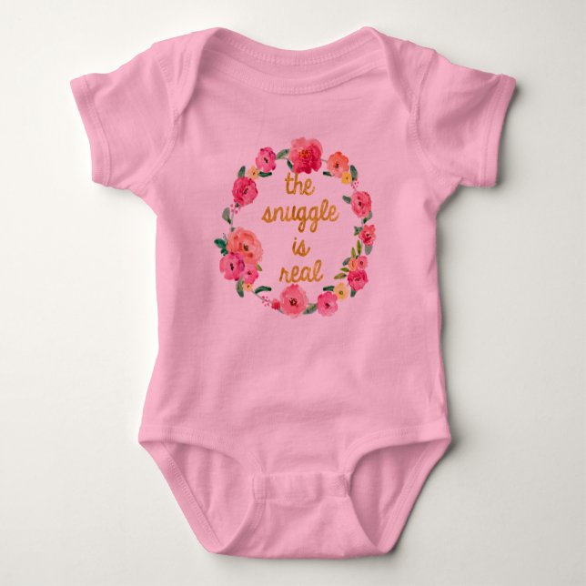 T-shirt O Snuggle é Bodysuit engraçado real do tutu do (Frente)