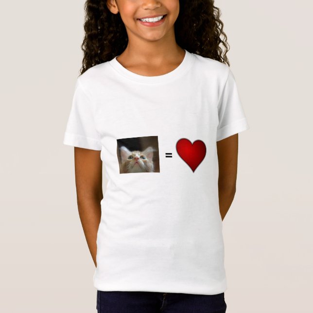 T-shirt O T da menina - o gatinho iguala o amor (Frente)