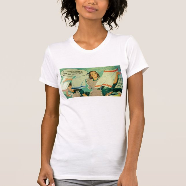 T-shirt o T da mulher engraçada da arte da lavanderia dos (Frente)