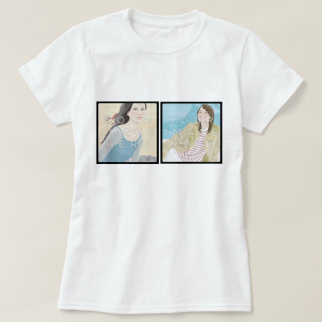 T-shirt O T das mulheres feitas sob encomenda (Frente do Design)