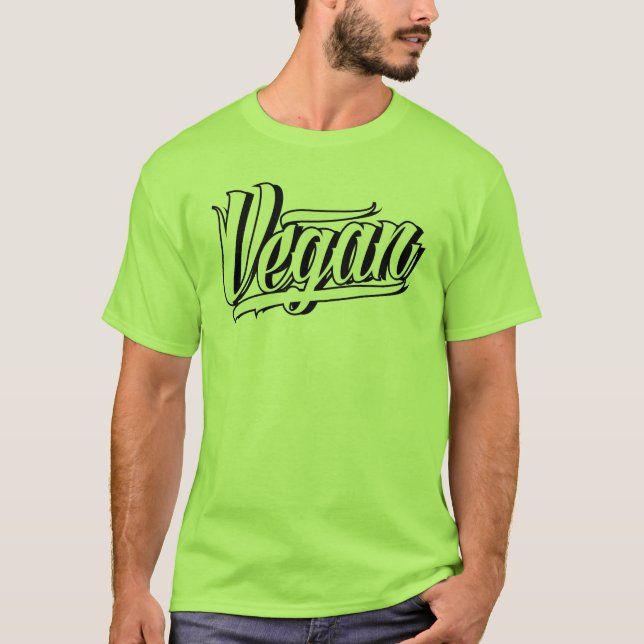T-shirt O T dos homens do Vegan (Frente)