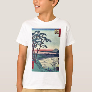 T-shirt O teahouse do avô, Meguro por Andō, Hiroshige