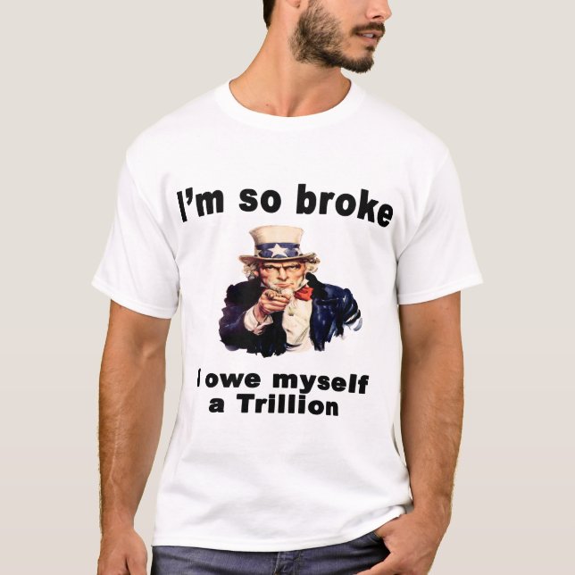 T-shirt O tio Sam é quebrou (Frente)