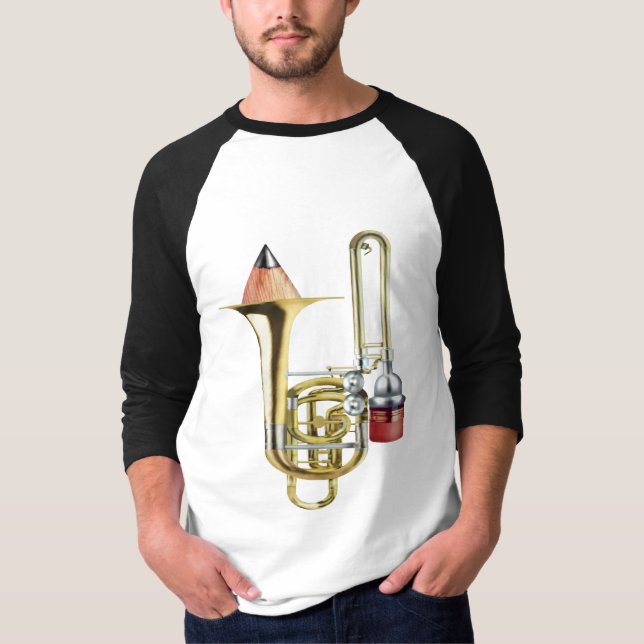T-shirt O Trombone do baixo de Stubbie (Frente)