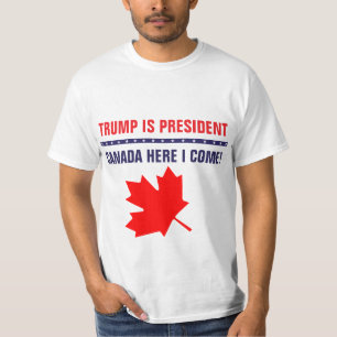 T-shirt O trunfo engraçado é presidente Canadá aqui que