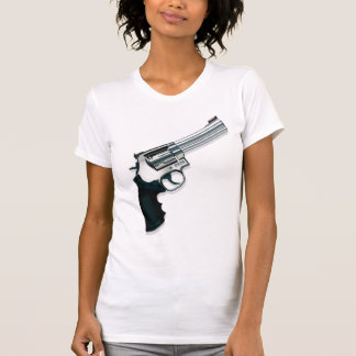 T-shirt O tshirt das mulheres do estilo do vintage da arma