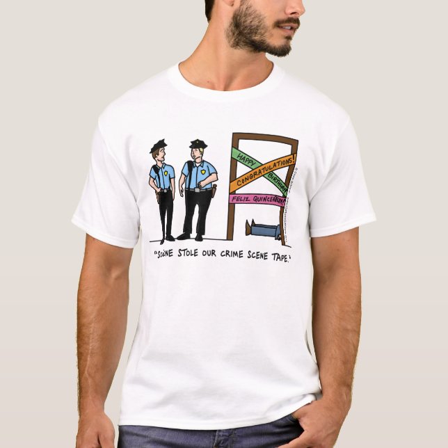 T-shirt O Tshirt de homens de cena do crime (Frente)