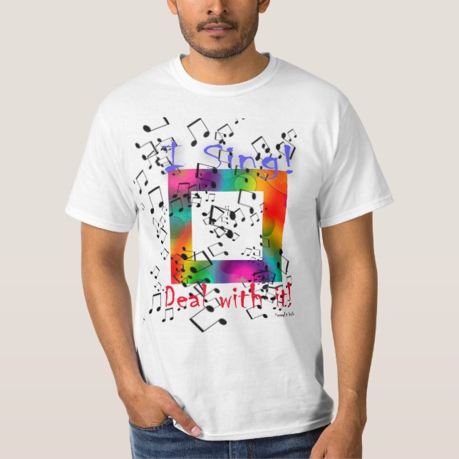 T-shirt O TShirt dos homens "que eu canto!" por (Frente)