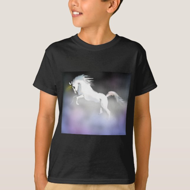 T-shirt O unicórnio na névoa (Frente)