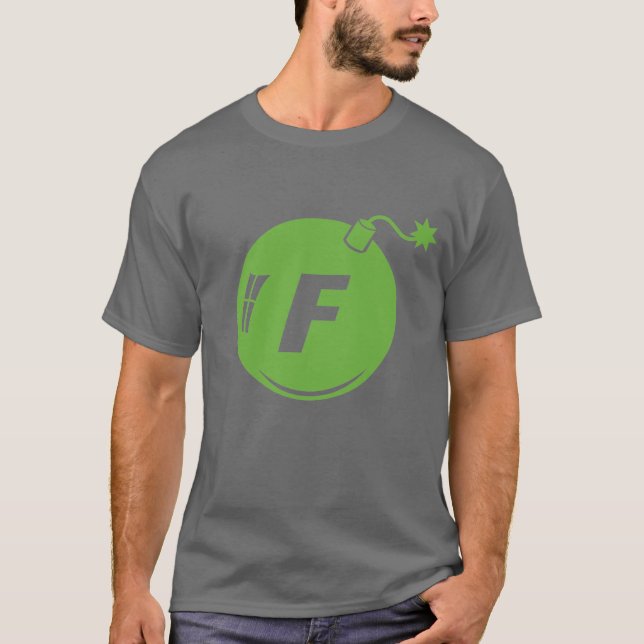 T-shirt O verde Apple da bomba de F (Frente)