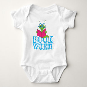 T-shirt O verme do livro verde-brilhante do cartoon