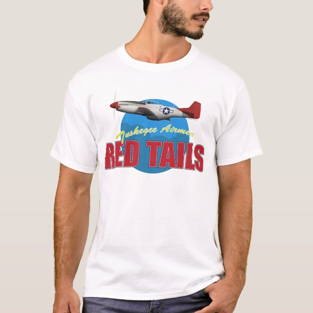 T-shirt O vermelho ata aviadores de Tuskegee (Frente)